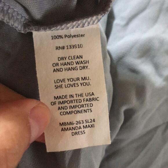 Show Me Your Mumu SMYM Amanda halter maxi dress in steel blue NEW XXS - Picture 7 of 8